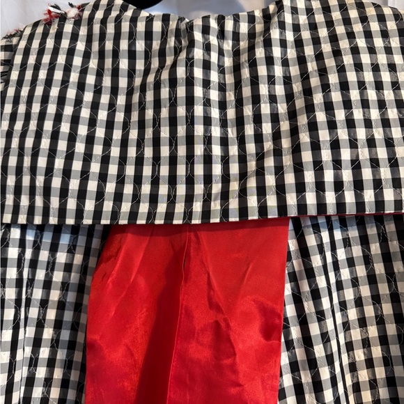 Vintage 50s Quilted Gingham Hostess Coat Red Lining Large - Picture 12 of 14